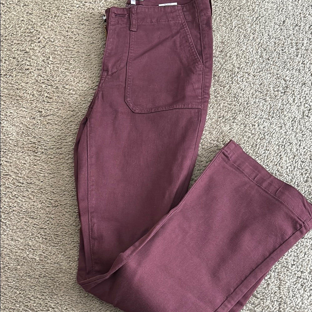 Brand Boot Cut Pants in Burgundy